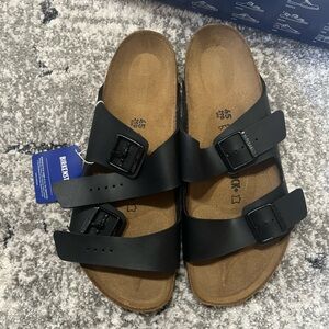 Birkenstock Arizona Black Leather Size 45 New In Box